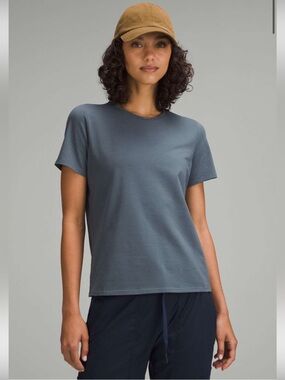 Lululemon Organic Cotton Straight-Hem Crewneck T-Shirt Oil Grey W3HSBS 8 M